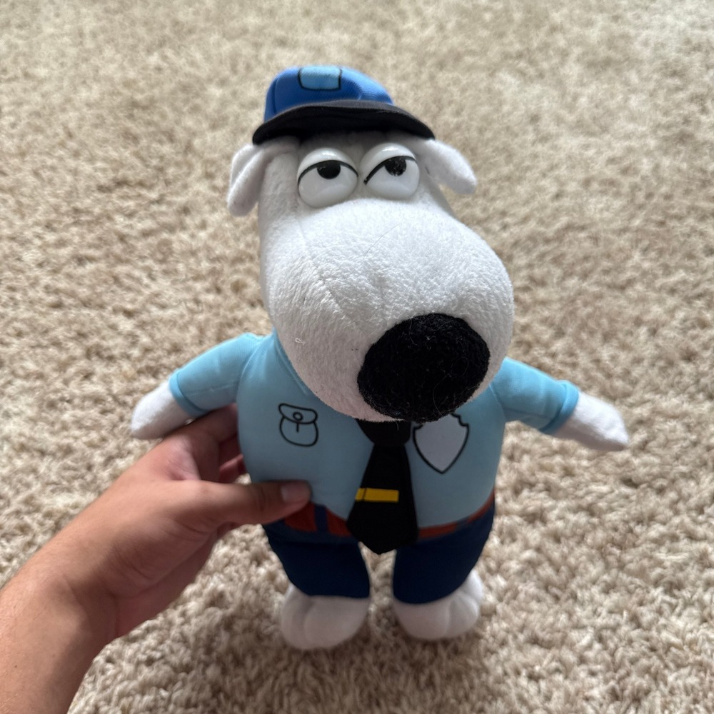 Family Guy Brian Griffin Police Officer Plush 2006 Vintage 14 Inch Y2K Plush Toy
